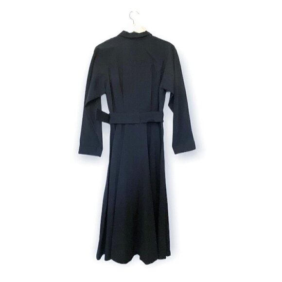 Vintage 90s, Comme des Garçons Tricot Navy Wool Belted Midi Dress, Size Small - Picture 2 of 16
